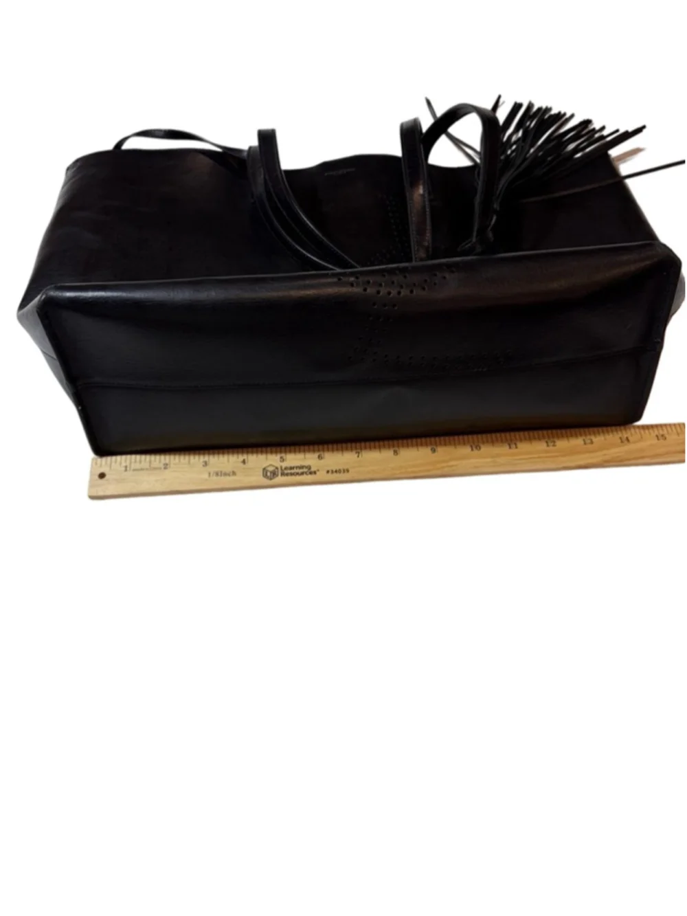 Saint Laurent Calfskin Perforated East West Shopping Tote Black Leather - Picture 5 of 16